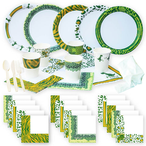 Zoo-Animal-Print Themed Party Pack