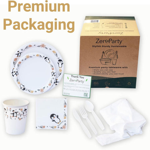 Penguin Print Themed Party Pack For 20 Guests