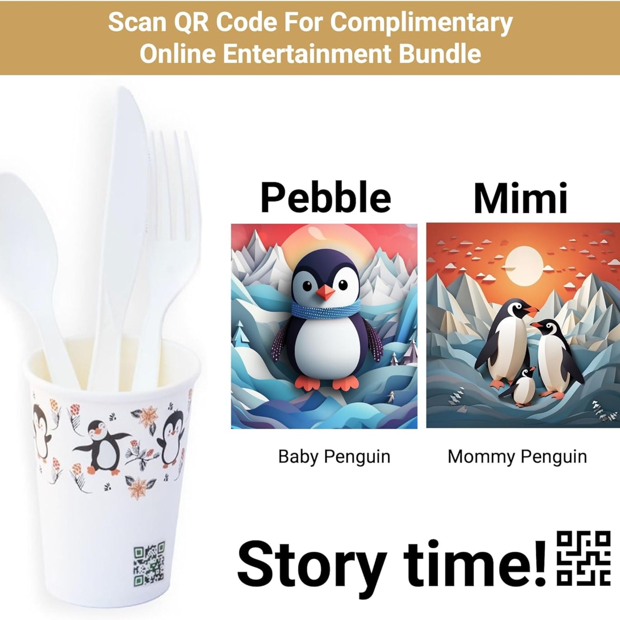 Penguin Print Themed Party Pack